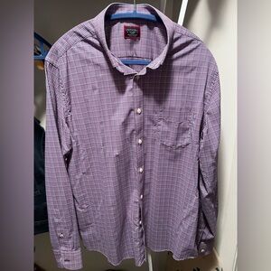 Untuckit Men's Purple Checkered Shirt, XL Slim